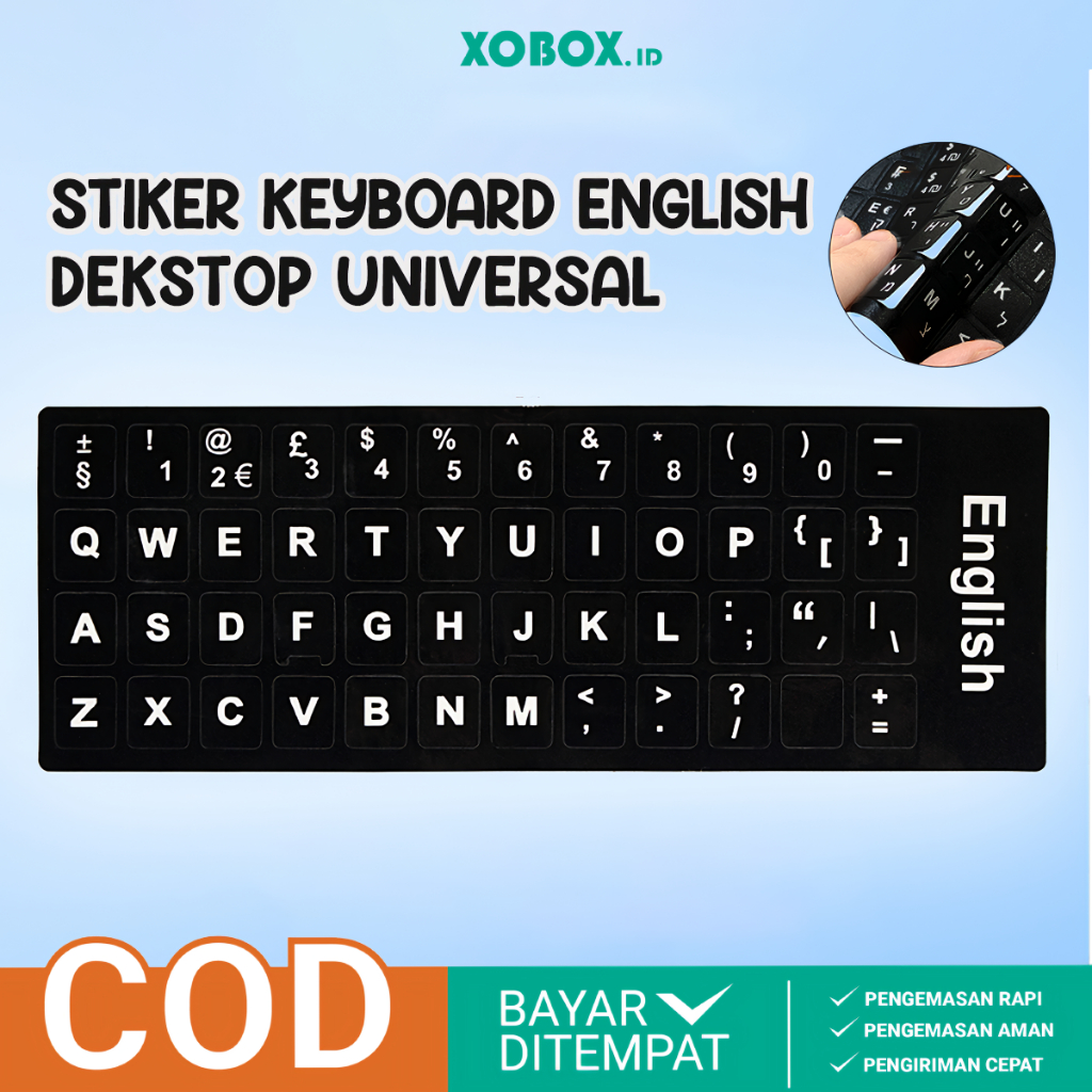 Jual Stiker Keyboard Komputer Laptop Inggris Matte PVC Sticker English