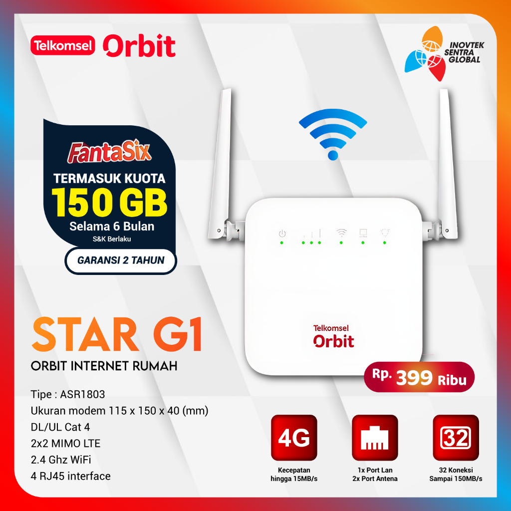 Jual Telkomsel Orbit Star G Home Router Modem Wifi G Free Bonus Data