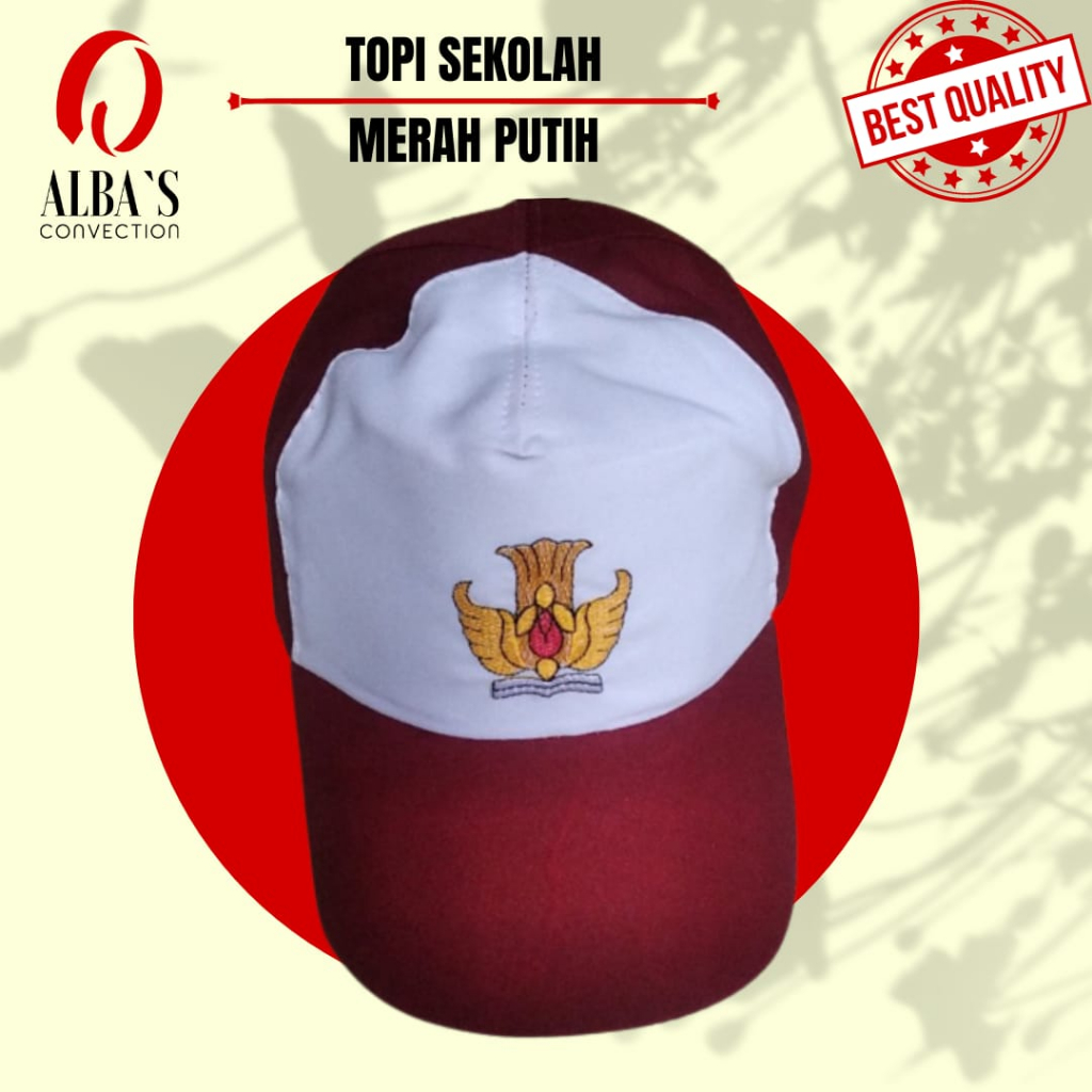 Jual Topi Sekolah SD Merah Putih Bordir Kretekan Perekat Shopee Indonesia