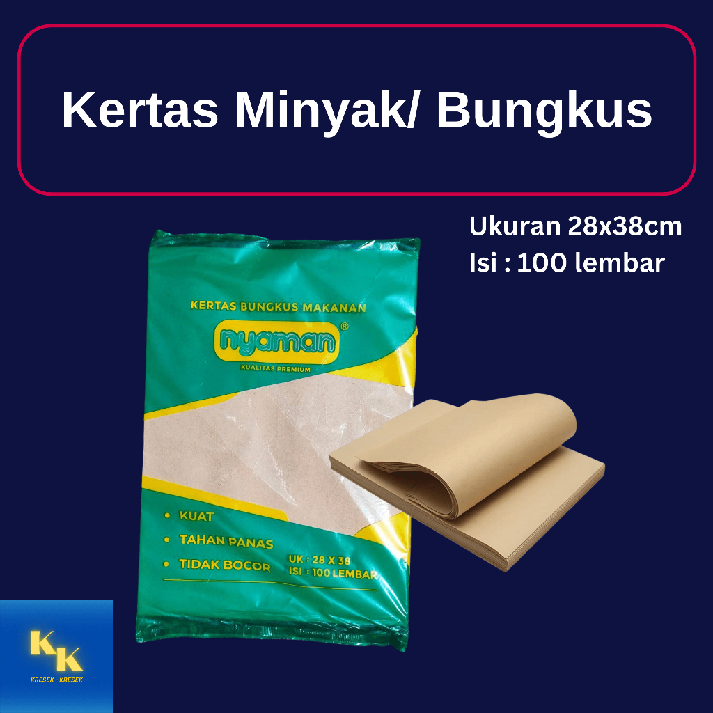 Jual Kertas Nasi Besar Ukuran 28x38cm Isi 100 Pcs Nyaman Kertas Nasi