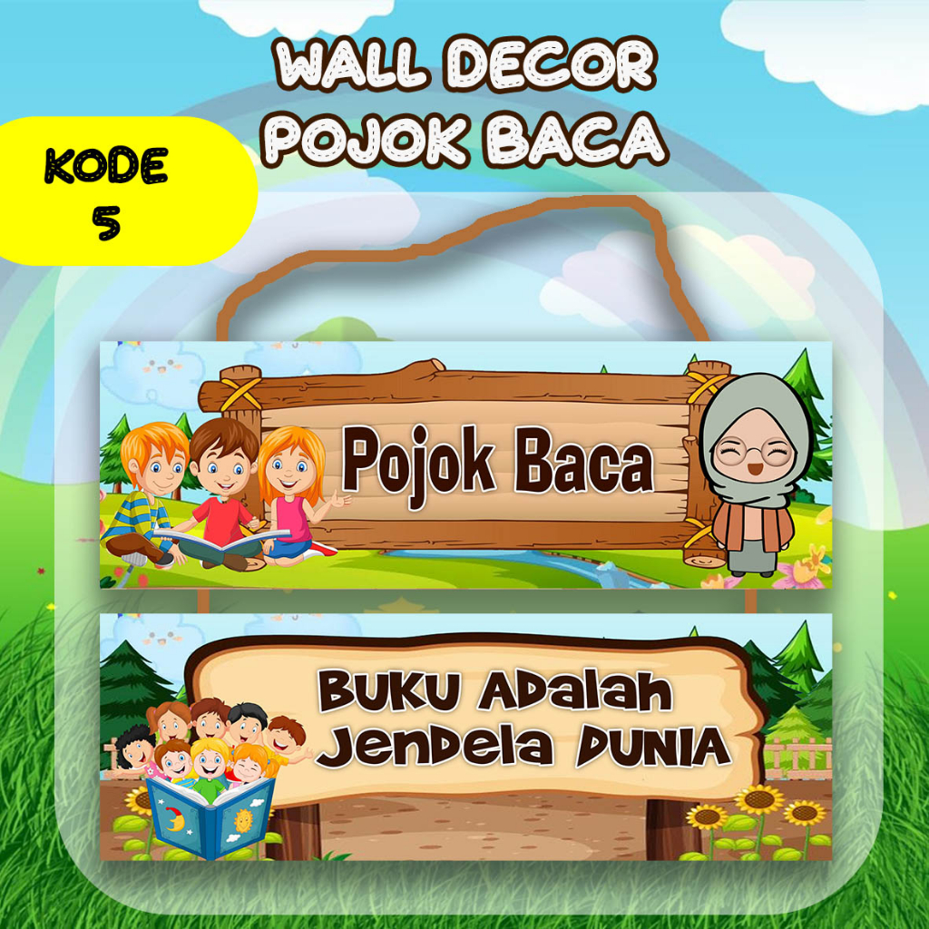 Jual Wall Decor Pojok Baca Hiasan Dinding Sekolah Ukuran 30x20cm