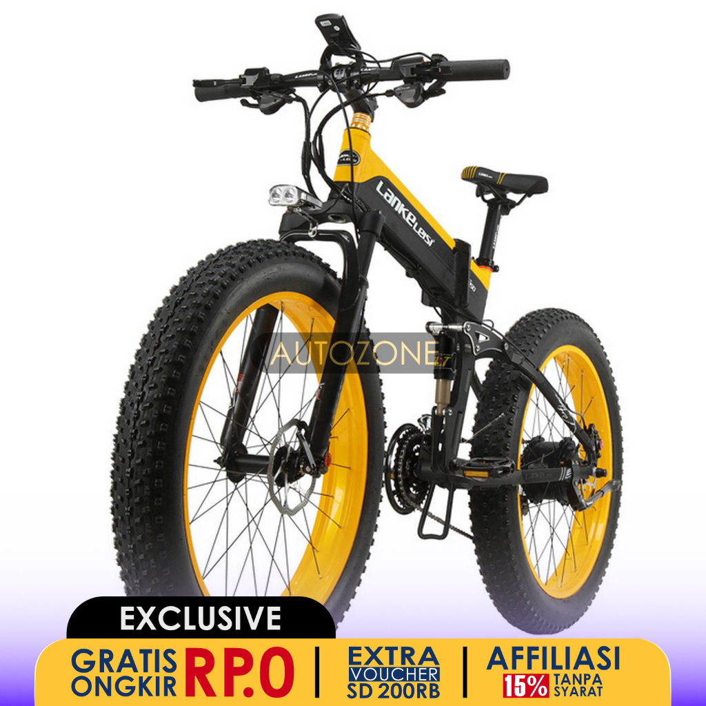 Jual Lankeleisi Sepeda Listrik Lipat Fat Bike Tire 26x4 Inch 48V 10Ah