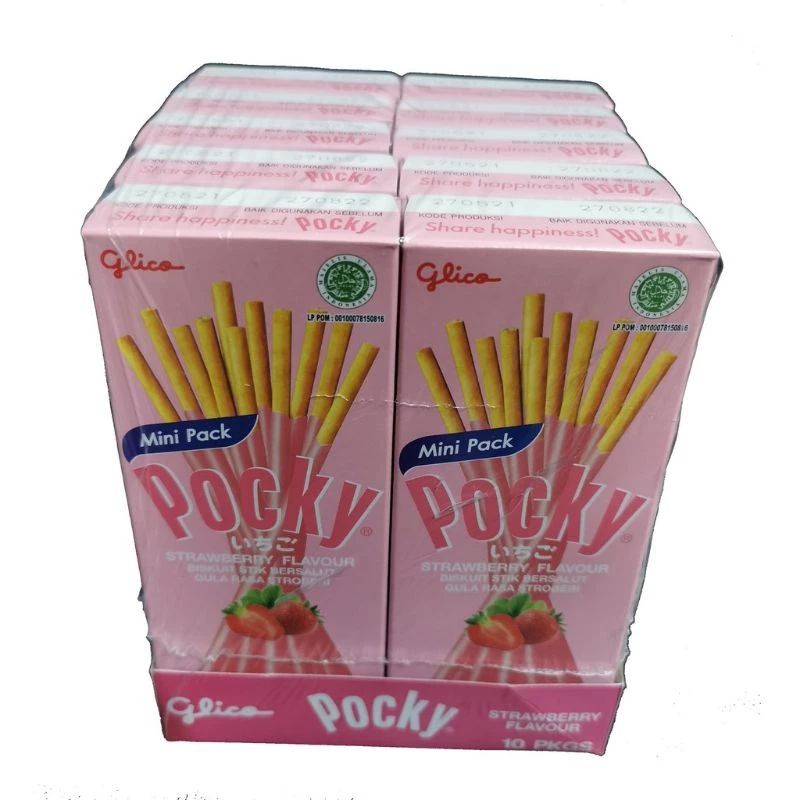 Jual POCKY MINI BOX ISI 10 PACK STRAWBERRY COCHOLATE CHOOKIES