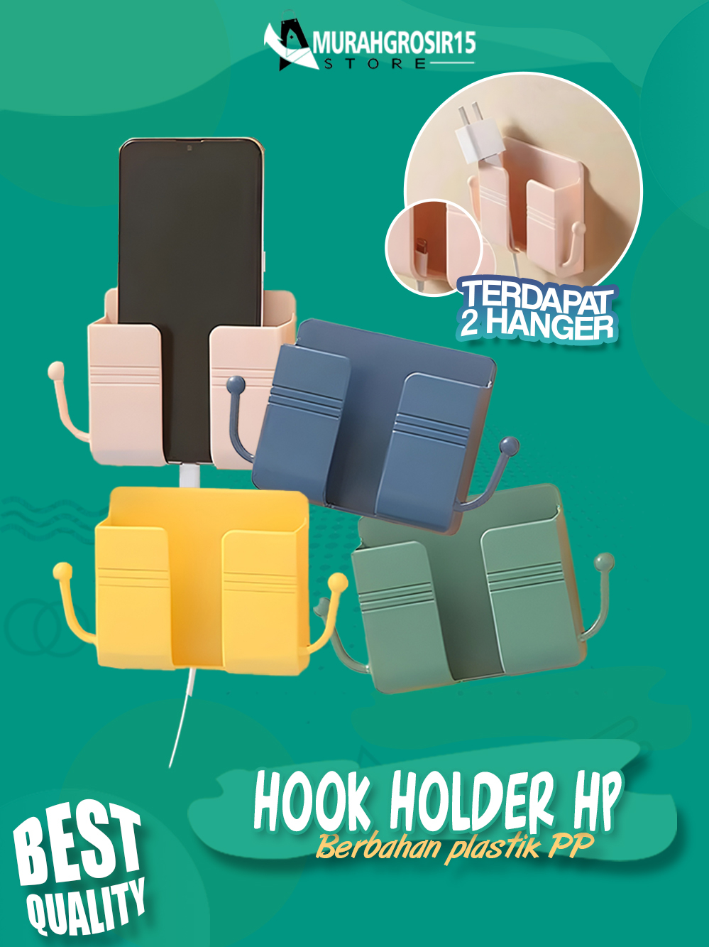 Jual Holder Tempelan Dinding Rak Hanger Standing Handphone Tempat