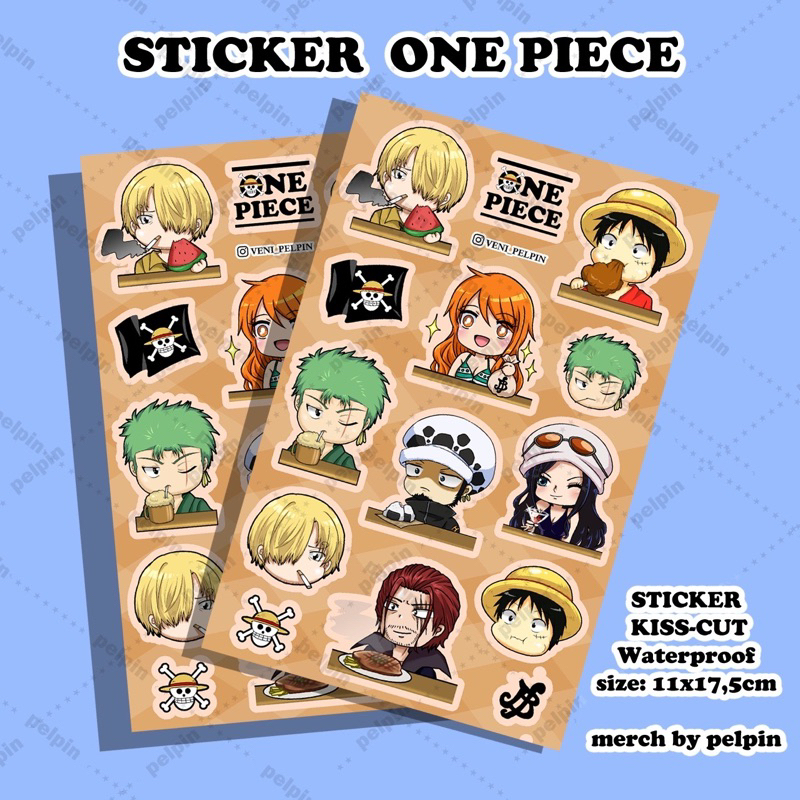 Jual Sticker Anime One Piece Stickers Set Kiss Cut Monkey D Luffy Zoro