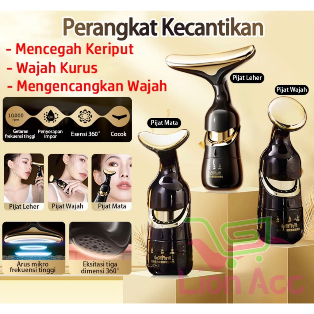 Jual 3in1 Alat Pijat Pengencang Kulit Wajah Impor Multi Dimensi HIH