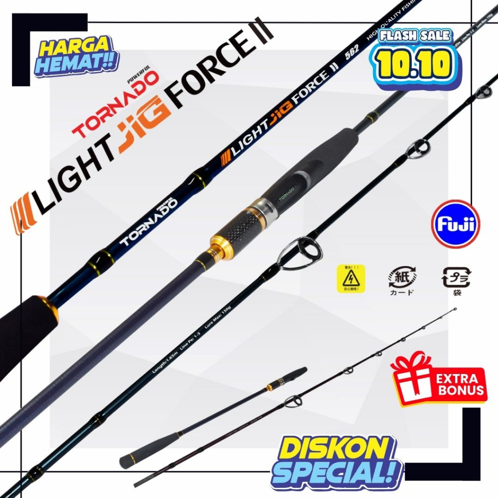 Jual Joran Mancing Laut Jigging Tornado Light Jig Force II 180cm Slow