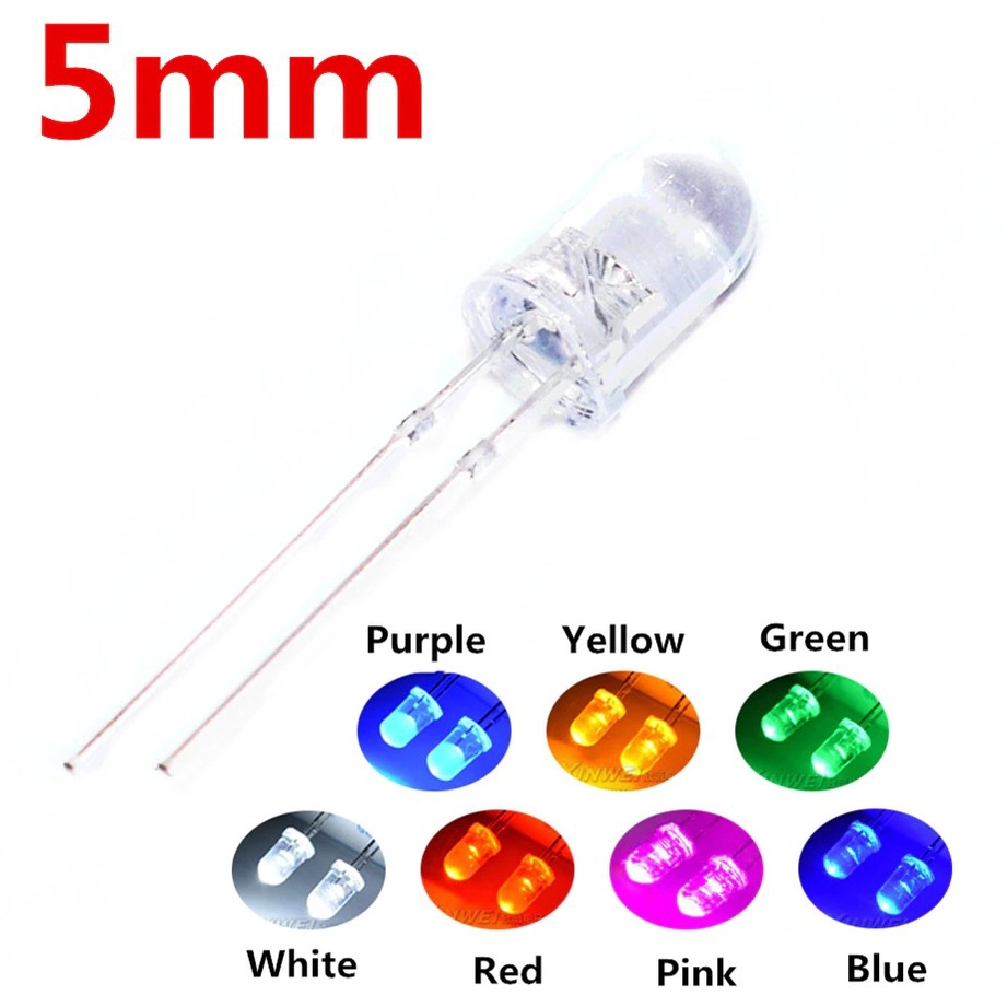 Jual GB LED 5mm Nyala Putih Merah Hijau Biru RGB INV Shopee Indonesia