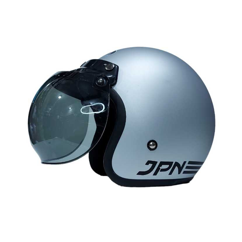 Jual Helm JPN ARC Silver Doff Kaca Datar Cembung Pet Shopee Indonesia