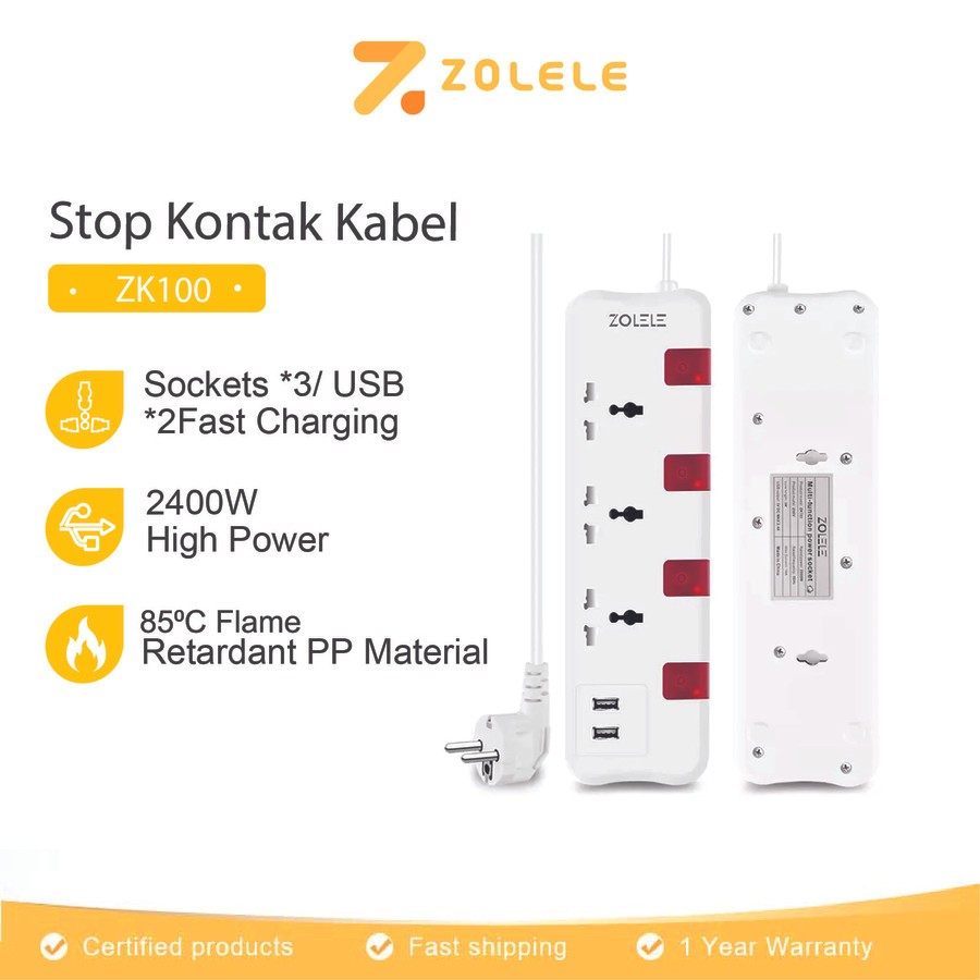 Jual Zolele Stop Kontak Smart Powerstrip Colokan Listrik Power Strip