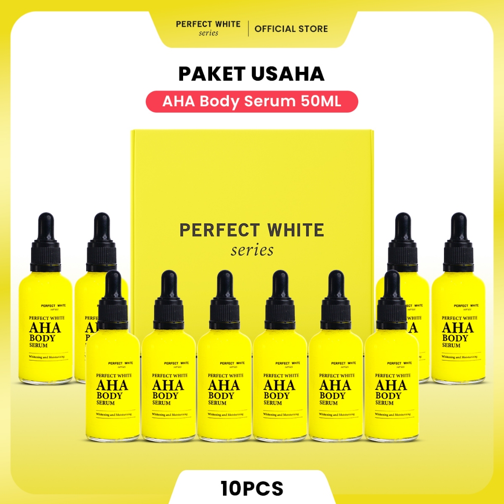 Jual PERFECT WHITE Paket Usaha Reseller 10pcs AHA Body Serum Whitening