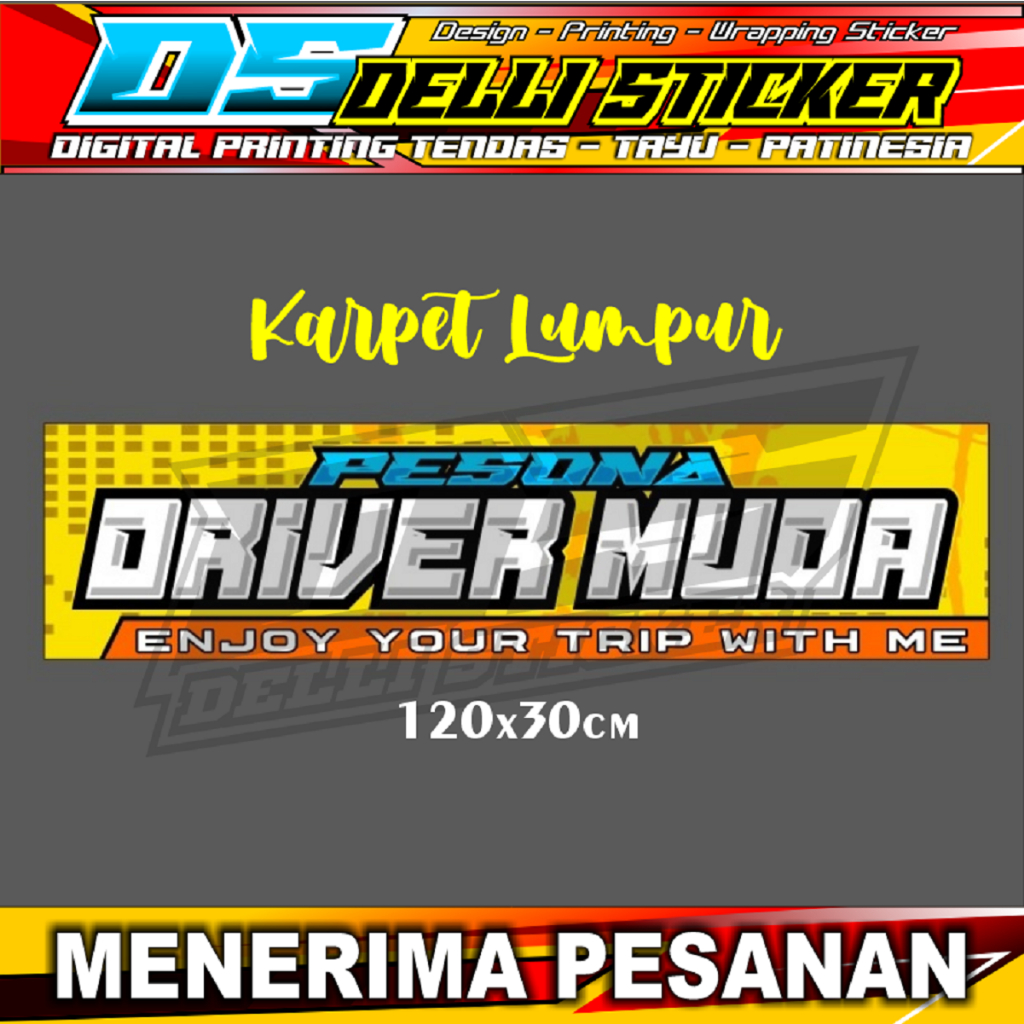 Jual Stiker Decal Nyala Karpet Belakang Ukuran 120x30cm Tulisan Pesona