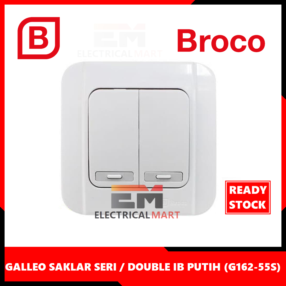 Jual Broco Saklar Engkel Seri Stop Kontak Tanam Galleo Neu Ray Putih