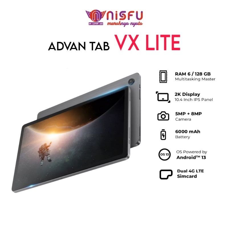 Jual ADVAN Tab VX Lite 6GB 128GB 6 000 MAh Garansi Resmi