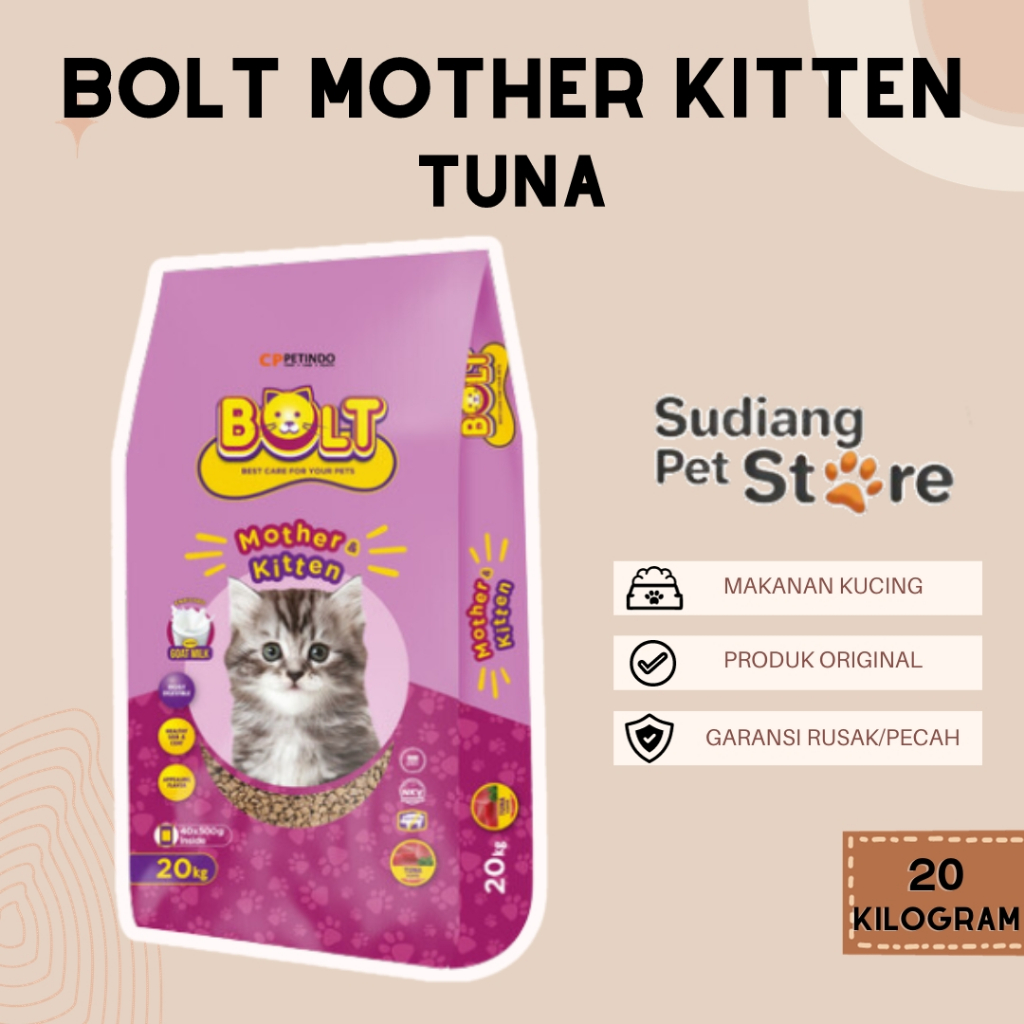 Jual Makanan Kucing Kering Bolt Mother Kitten Tuna Cat Dry Food Kg