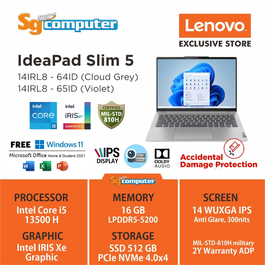 Jual Lenovo Ideapad Slim Irl Core I H Gb Gb Fhd Ips