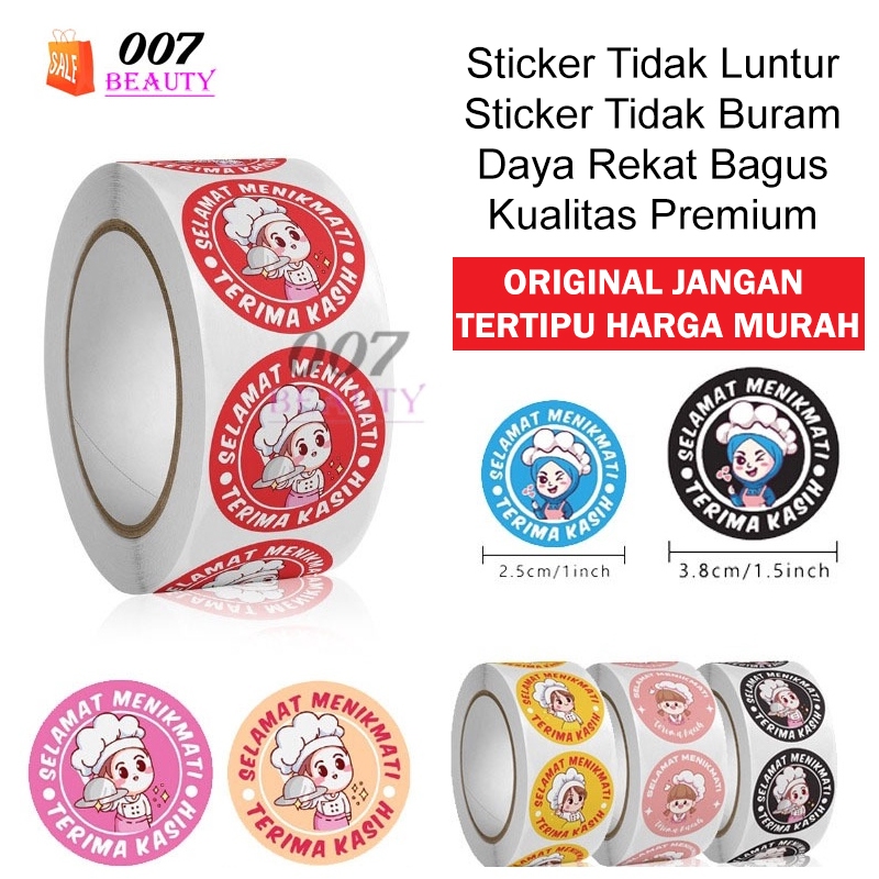 Jual BISA COD Stiker Selamat Menikmati 1 Roll Isi 500 Pcs Ukuran 2