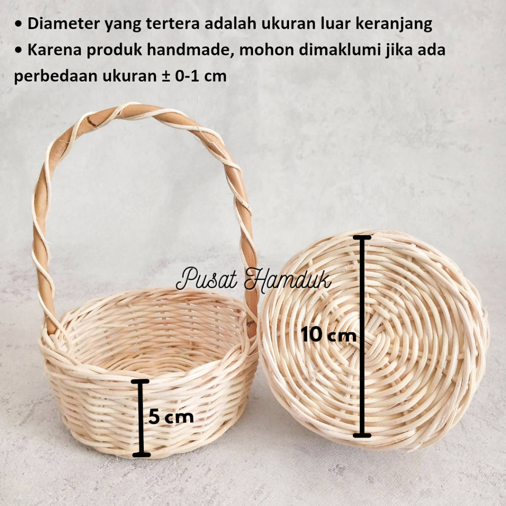 Jual Tk Keranjang Rotan Mini Diameter Cm Keranjang Souvenir