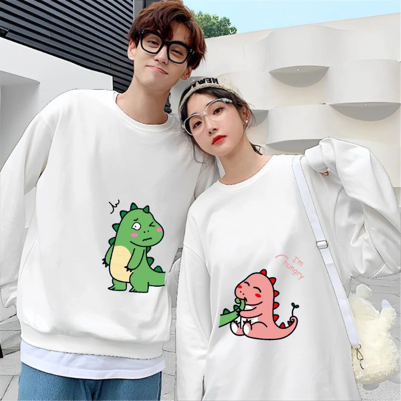 Jual Baju Kaos Distro Couple Trendy Motif DINO HUNGRY Atasan Pasangan