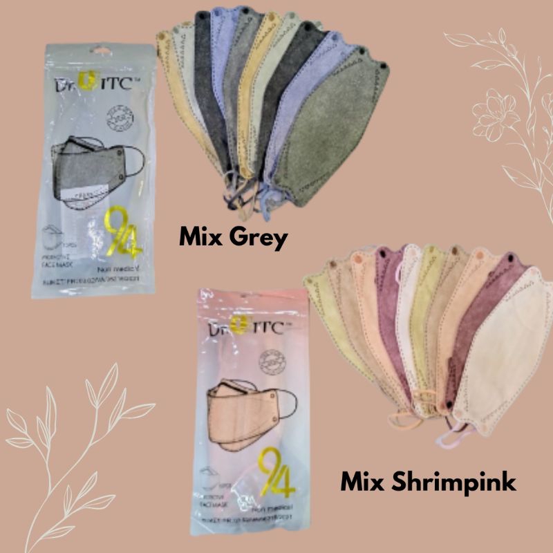 Jual Masker KF94 Mix Warna DR ITC 4 PLY Isi 10 Pcs Shopee Indonesia