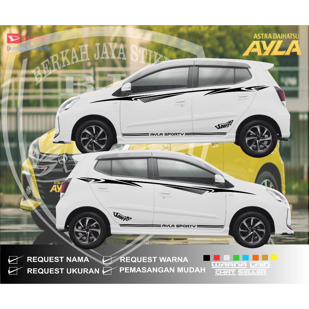 Jual Stiker Sticker Cutting Mobil Lis Variasi Body Samping Agya Ayla