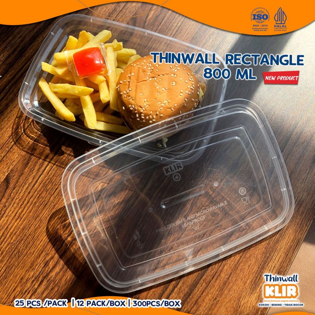 Jual Thinwall Rectangle Klir Ml Pc Tempat Makan Plastik Kotak