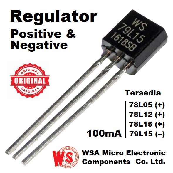 Jual IC Positive Negative DC Regulator 78L05 78L12 78L15 79L15 5V 12V