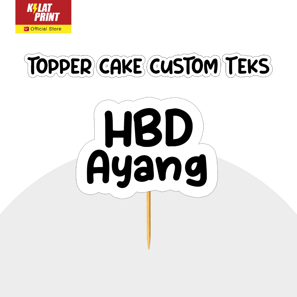 Jual Topper Cake Custom Nama Toper Kue Ulang Tahun Teks Edition