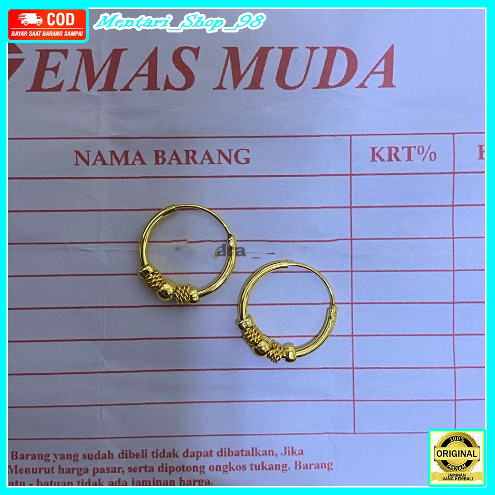 Jual Anting Emas Asli 24k Kadar Emas Mudah Free Surat Toko Shopee