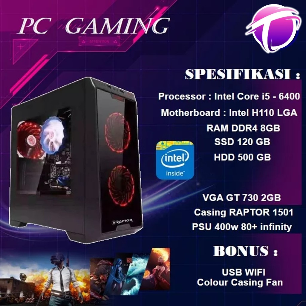 Jual Pc Komputer Rakitan Cpu Gaming Full Set Murah Core I Fullset