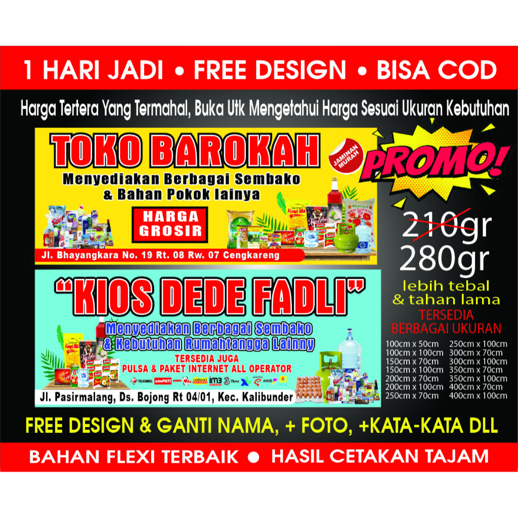 Jual SPANDUK TOKO SEMBAKO BANNER WARUNG SEMBAKO Shopee Indonesia