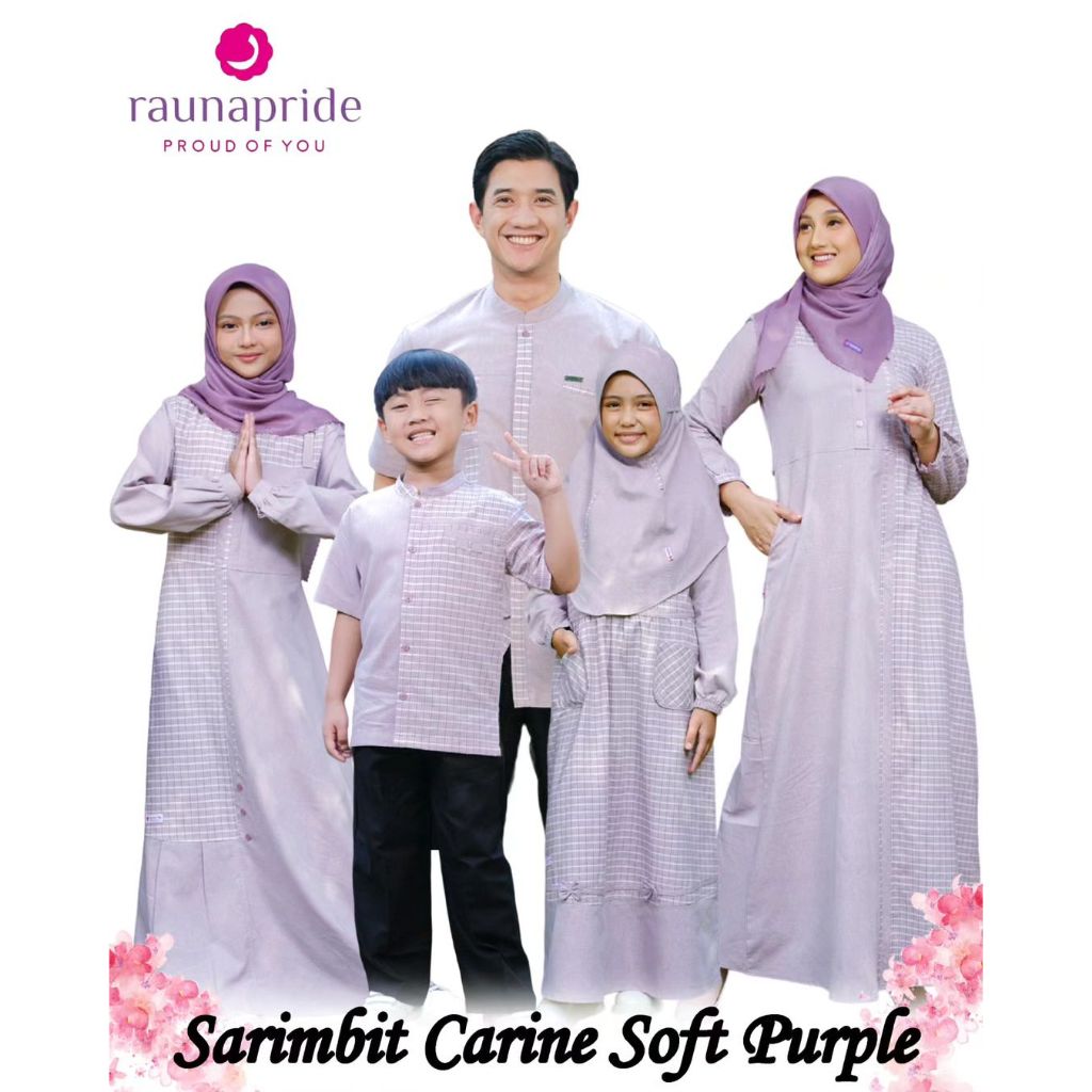 Jual Sarimbit Rauna New Series Carine Soft Purple Baju Muslim Couple