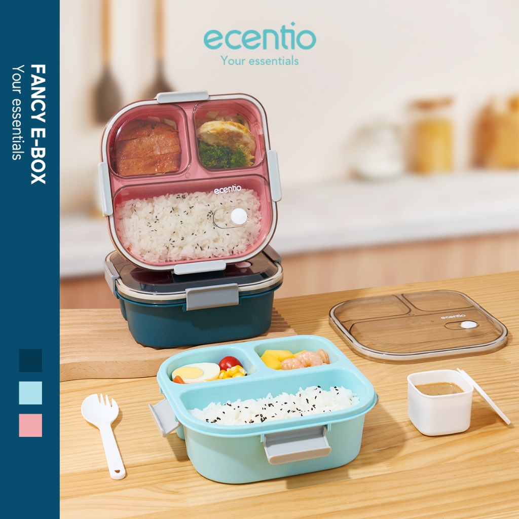 Jual Ecentio Kotak Bekal Grid Ml Tempat Bekal Lunch Box Anti