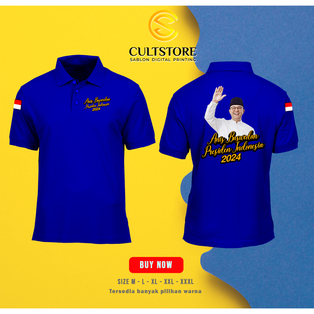 Jual Kaos Polo Anis Baswedan Presiden Shopee Indonesia