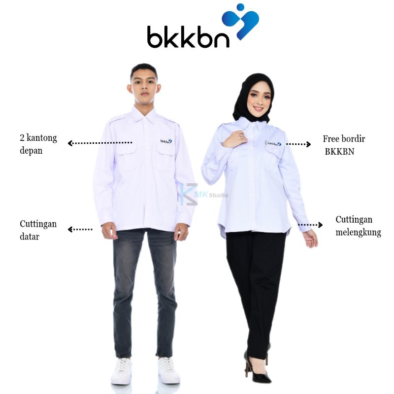 Jual Baju PDL Putih Seragam Kerja BKKBN Kemeja Instansi KB Atasan