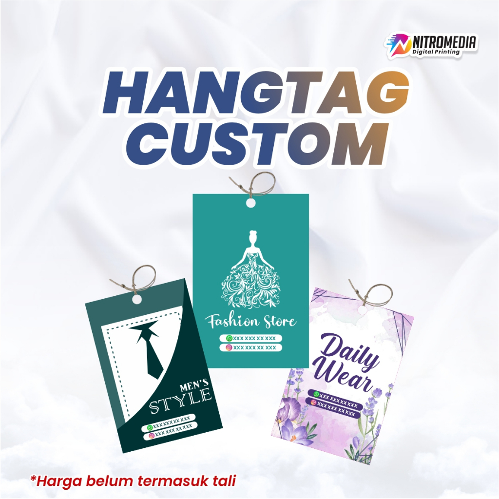 Jual CETAK HANGTAG CUSTOM LABEL KAOS LABEL BAJU HANGTAG BRANDING