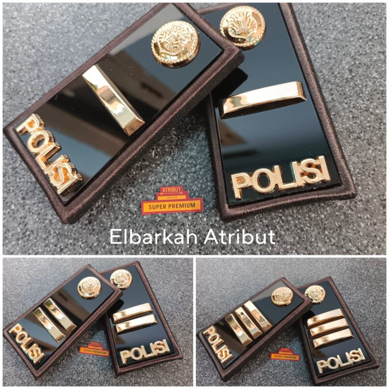 Jual Tanda Pangkat Pdh Polisi Ipda Iptu Akp Akrilik Glossy Lis Bordir