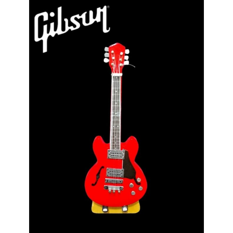 Jual MINIATUR GITAR GIBSON HOLLOW BODY WARNA MERAH 1 12 11cm Shopee