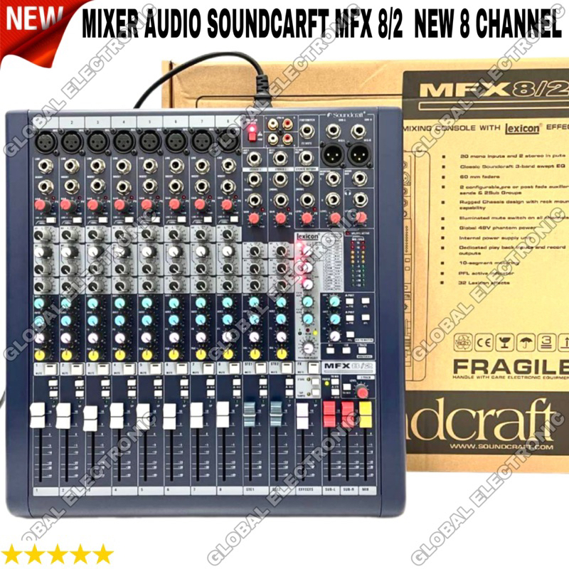 Jual Mixer Audio Soundcraft MFX 8 2 New 8 Channel Audio MFX8 2 Bisa Cod