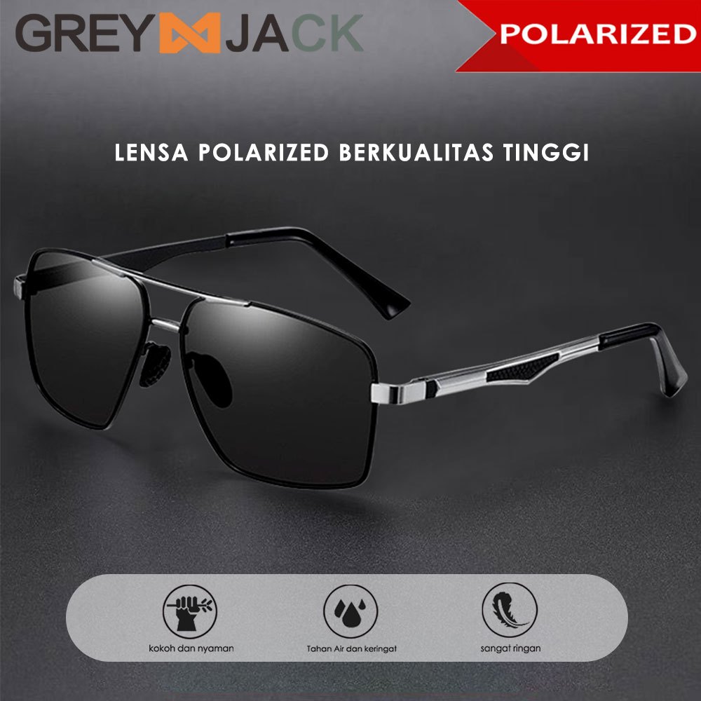 Jual Grey Jack Kacamata Hitam Sunglasses Polarized Anti UV Aviator