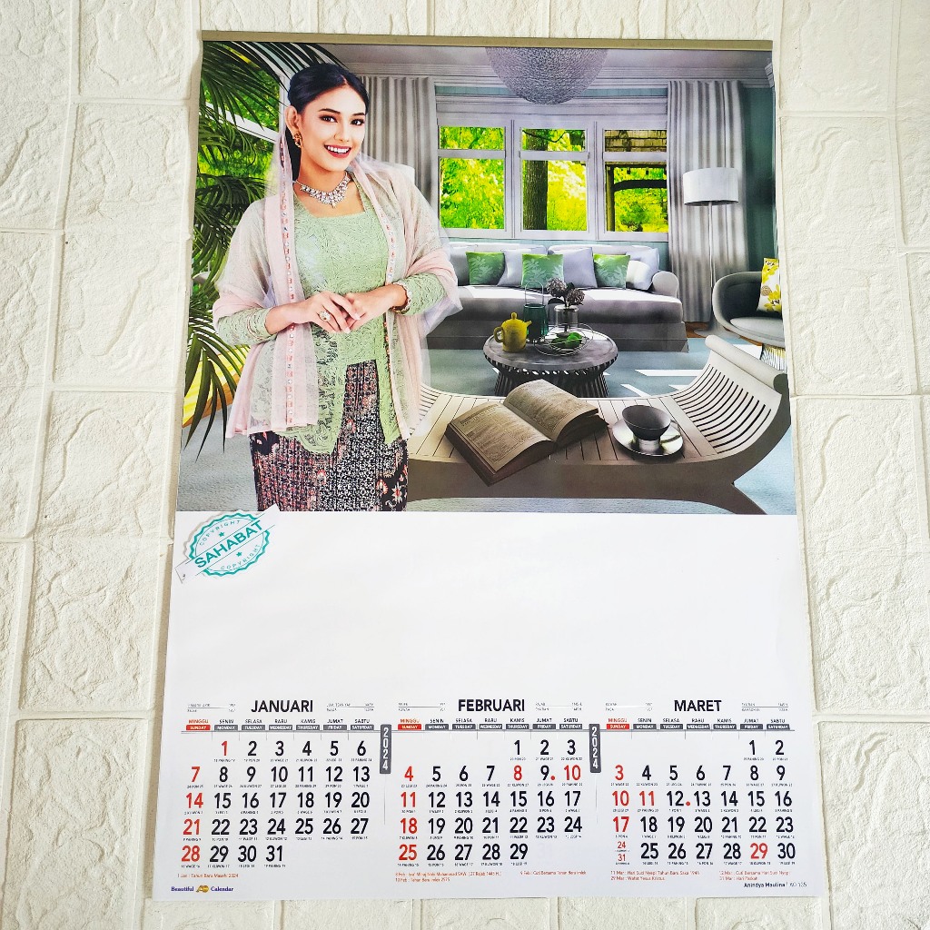 Jual KALENDER DINDING 4 LEMBAR TAHUN 2024 KALENDER DINDING TRIWULAN