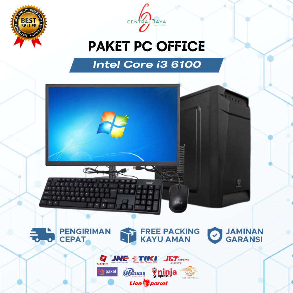 Jual PC Fullset Rakitan Office Intel Core I3 6100 RAM 8GB HDD SSD