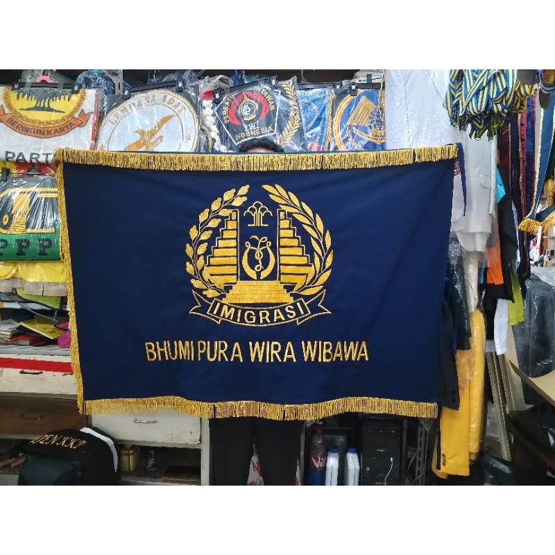 Jual Bendera Pataka Bordir Custom Imigrasi Shopee Indonesia