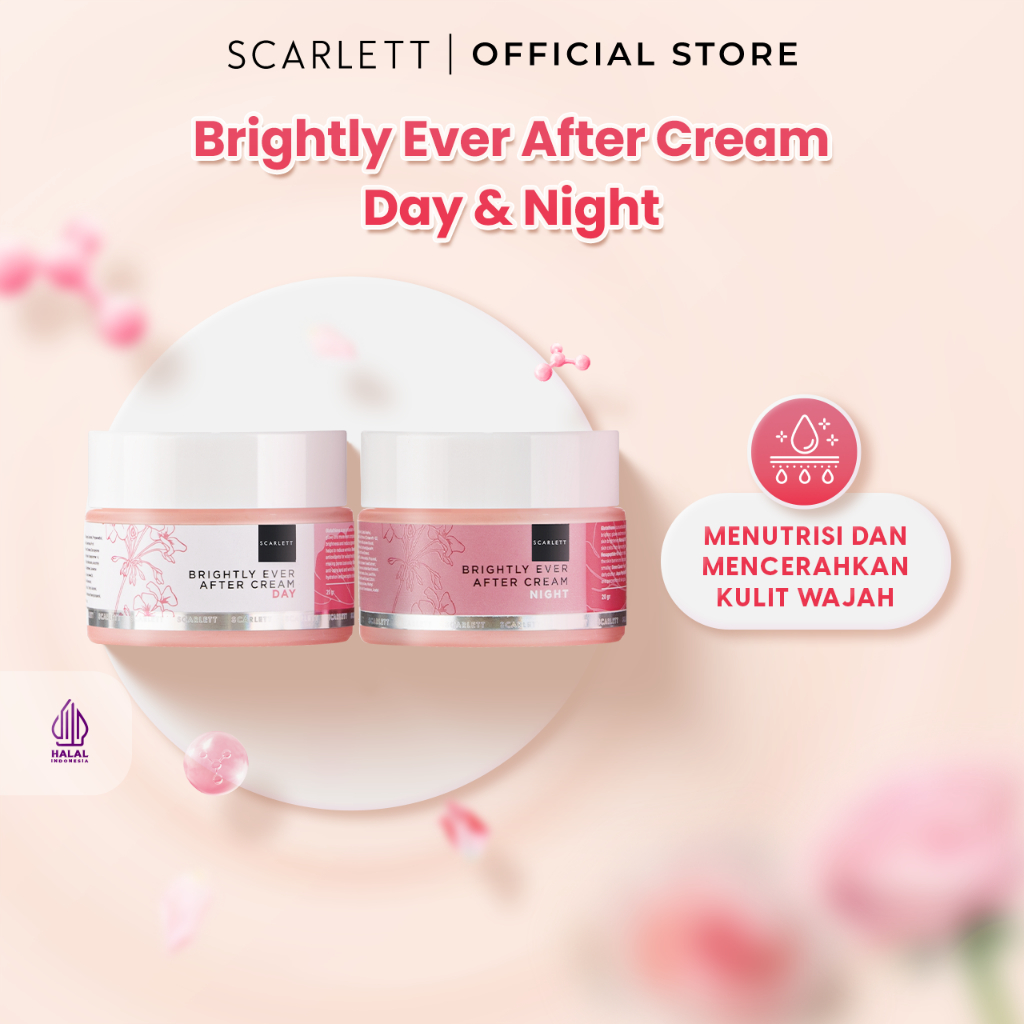 Jual Scarlett Whitening Combo Brightly Ever After Cream Day Cream