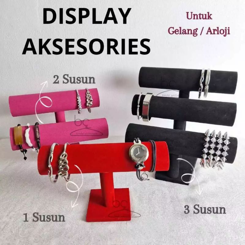 Jual Stand Display Pajangan Bludru Gelang Tempat Gelang Aksesoris