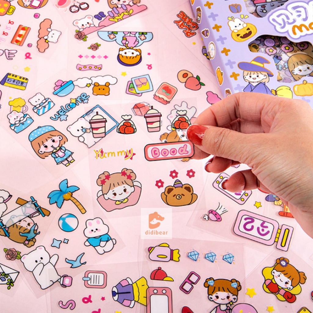 Jual Didibear Lembar Sticker Momo Aesthetic D Kartun Korea Lucu