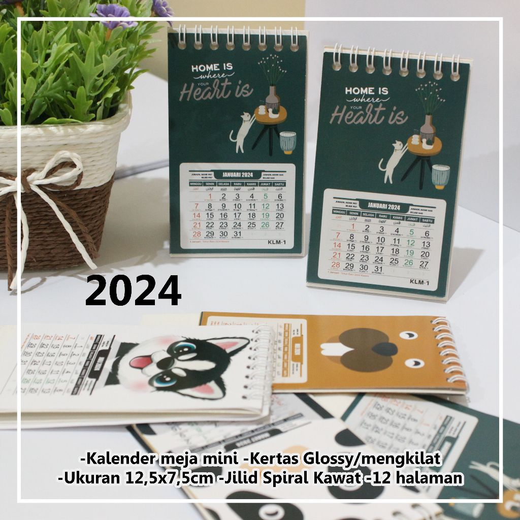 Jual Kalender Meja Mini AESTHETIC Kalender 2024 Estetik Shopee