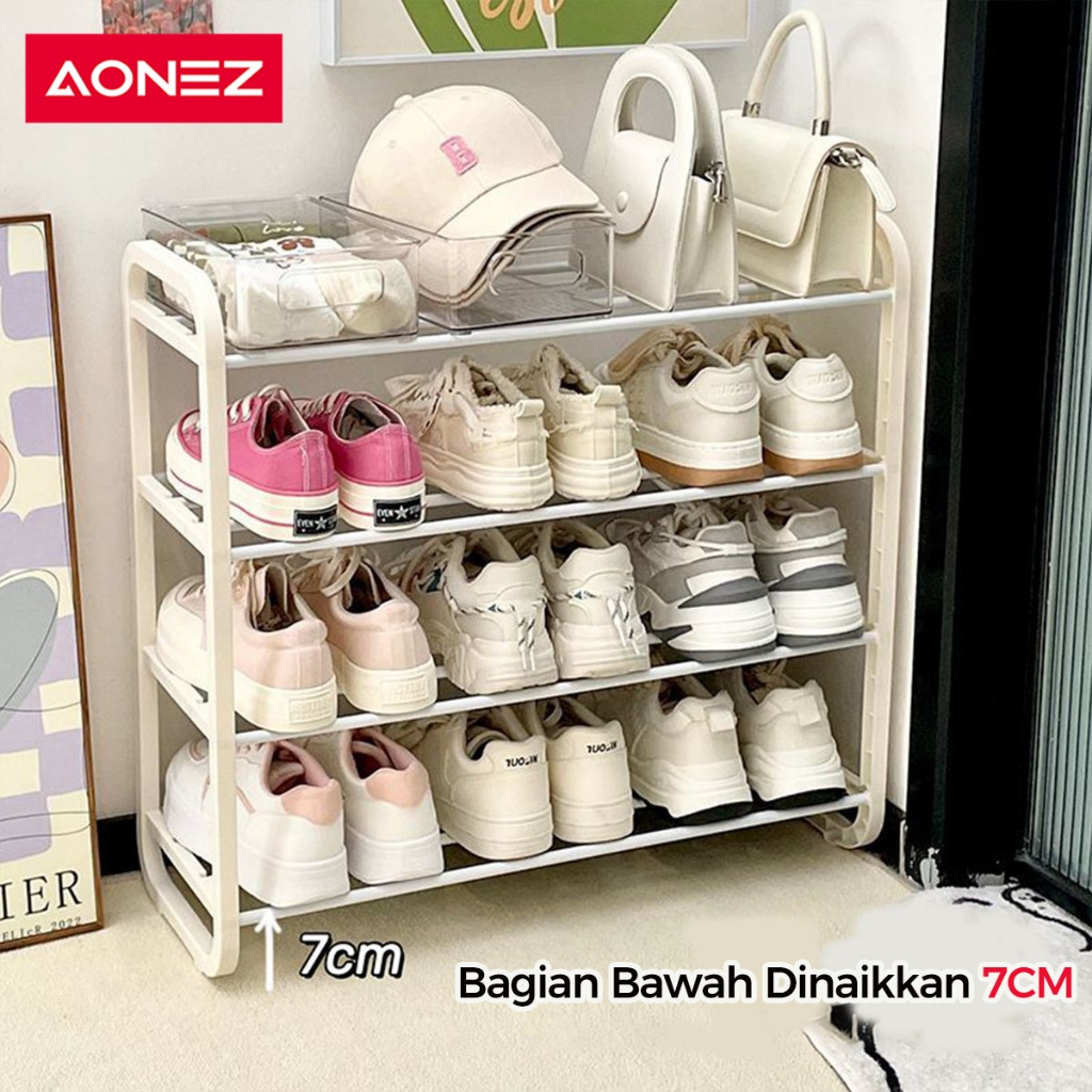 Jual AONEZ Outlets Putih Rak Sepatu 4 Susun Serbaguna Rak Sepatu