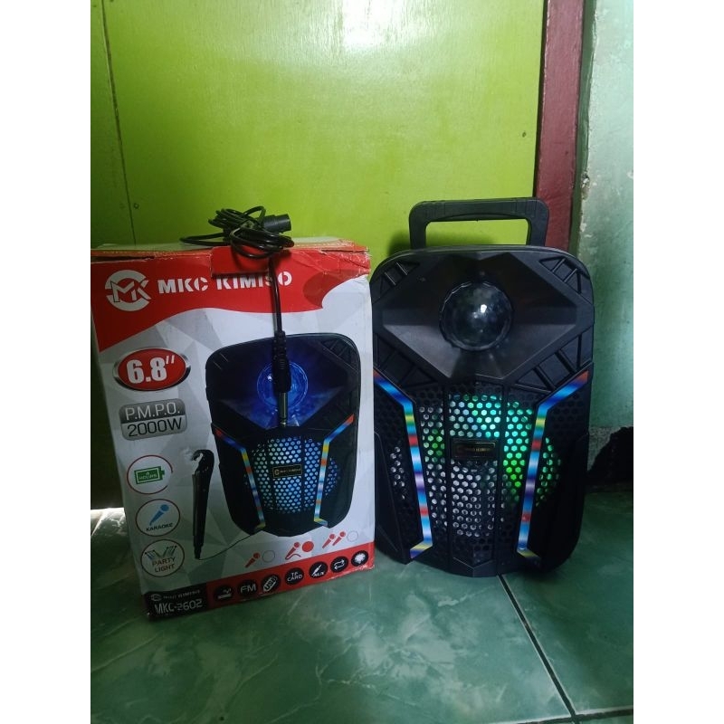 Jual Speaker Bluetooth Mkc Kimiso Bonus Mic Inch Salon Aktif