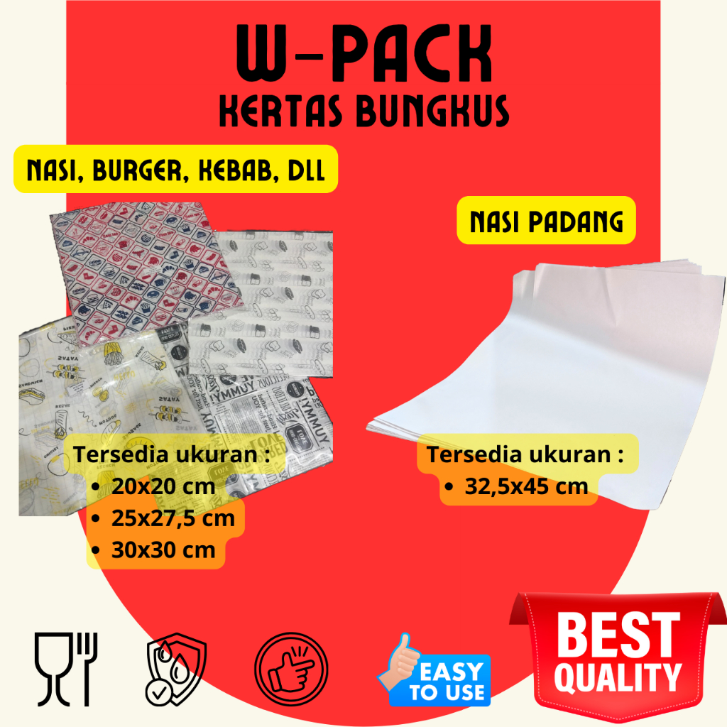 Jual Kertas Bungkus Nasi Paper Wrap Kertas Nasi Padang Premium